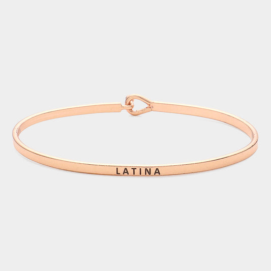 Pulsera de Gancho Fino de Metal Dorado "Latina"