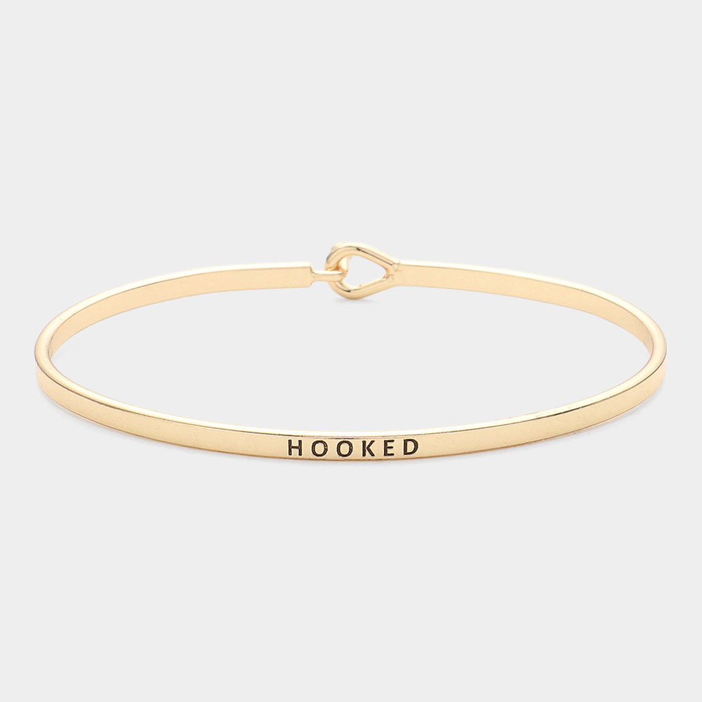 "Hooked" Thin Brass Metal Hook Bracelet