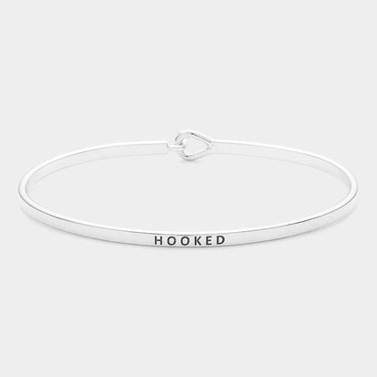 "Hooked" Thin Brass Metal Hook Bracelet