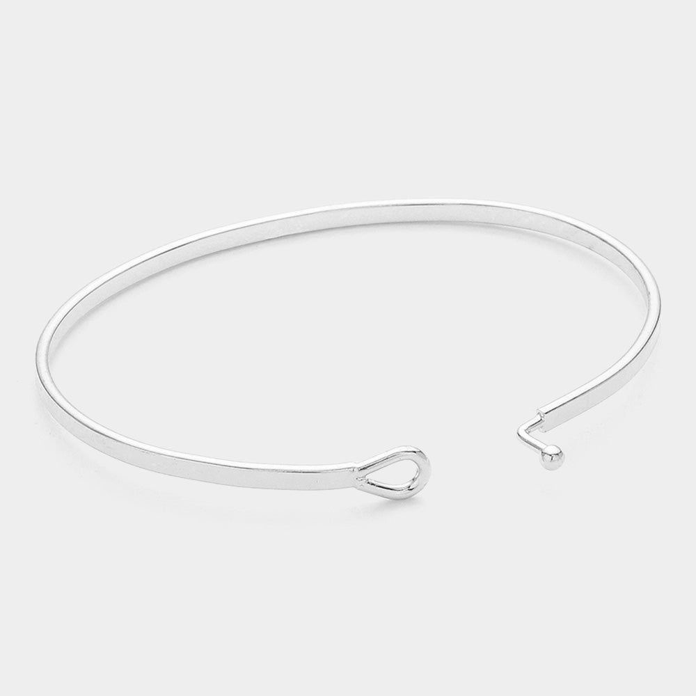 "Hooked" Thin Brass Metal Hook Bracelet