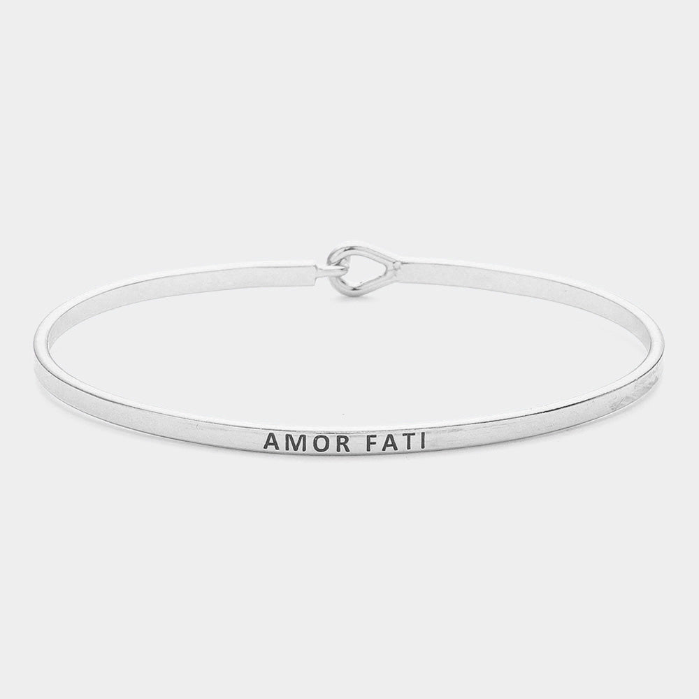 "Amor Fati" Thin Brass Metal Hook Bracelet