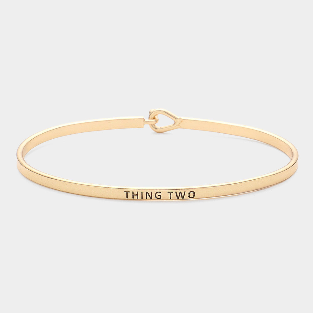 "Thing Two" Thin Brass Metal Hook Bracelet