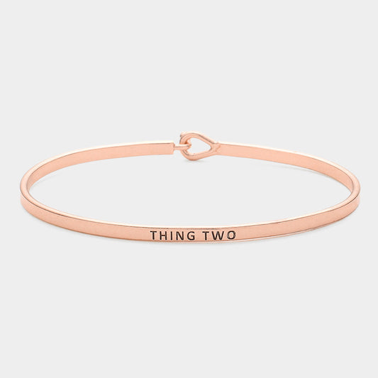 "Thing Two" Thin Brass Metal Hook Bracelet