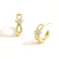14K Gold Dipped CZ Pave Knot Hoop Earrings