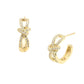 14K Gold Dipped CZ Pave Knot Hoop Earrings