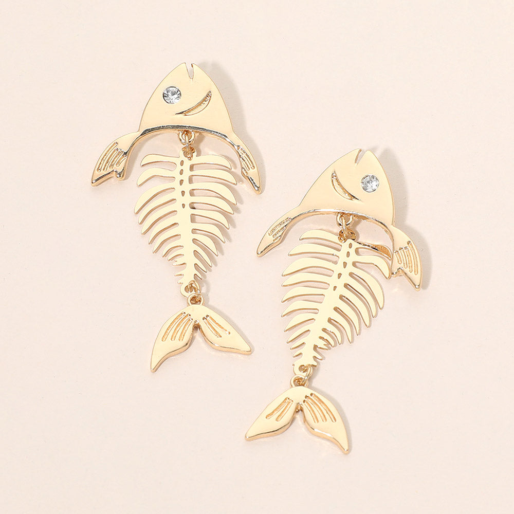 Fishbone Statement Earrings