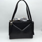 Geometric Envelope Flap Multi-Compartment Tote Bag with Long Shoulder Straps