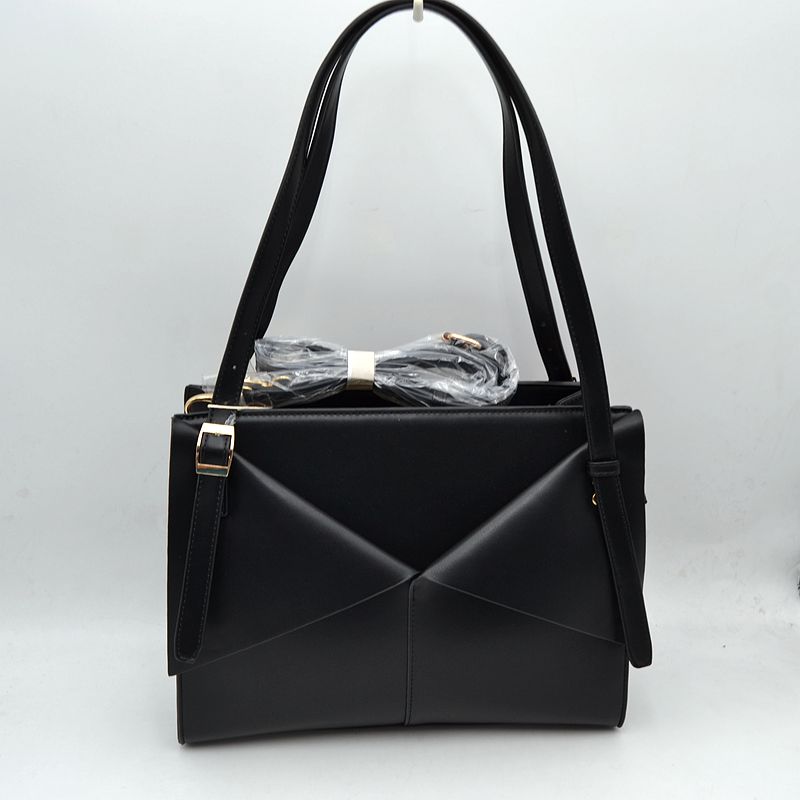 Geometric Envelope Flap Multi-Compartment Tote Bag with Long Shoulder Straps