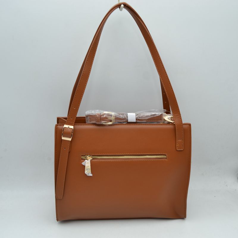 Geometric Envelope Flap Multi-Compartment Tote Bag with Long Shoulder Straps