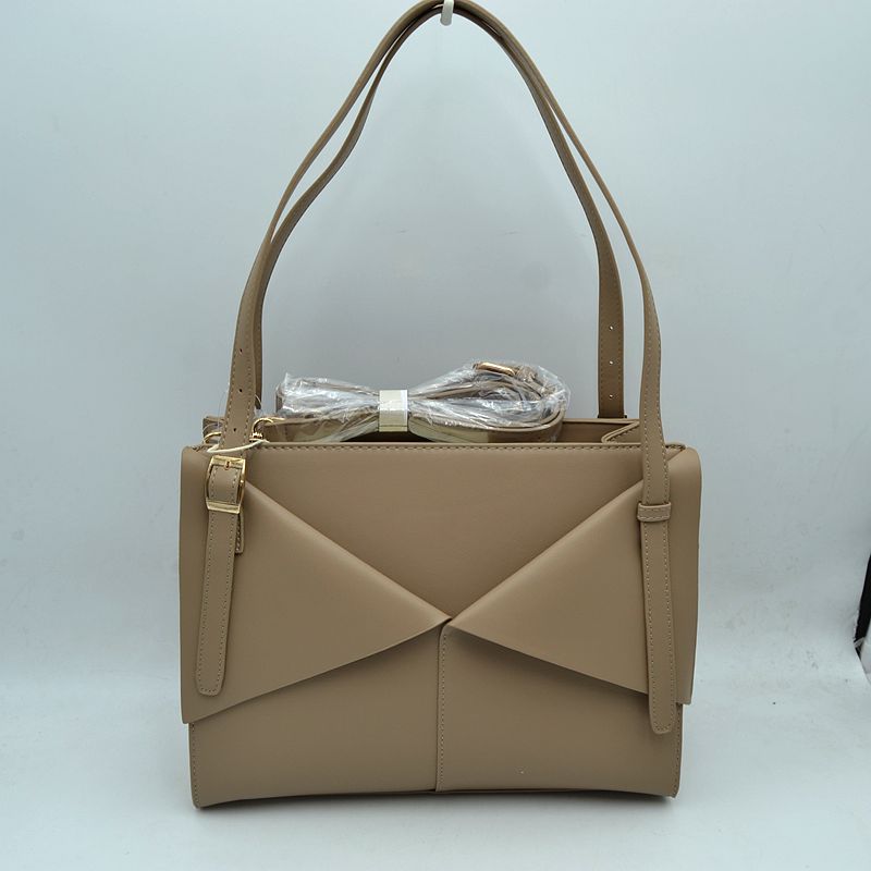 Geometric Envelope Flap Multi-Compartment Tote Bag with Long Shoulder Straps