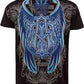 Sakkas Metallic Blue Eagle Short Sleeve Crew Neck Cotton Mens Fashion T-Shirt