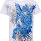 Sakkas Metallic Blue Eagle Short Sleeve Crew Neck Cotton Mens Fashion T-Shirt