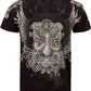 Sakkas Metallic Silver Short Sleeve Crew Neck Cotton Mens Fashion T-Shirt