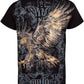 Sakkas Clutching Eagle & Fleur De Lis Metallic Silver Embossed Cotton T-Shirt