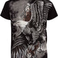 Sakkas Flying Eagle Metallic Silver Embossed Cotton Mens Fashion T-Shirt