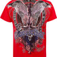 Sakkas Flying Eagle Metallic Silver Embossed Cotton Mens Fashion T-Shirt