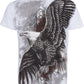 Sakkas Flying Eagle Metallic Silver Embossed Cotton Mens Fashion T-Shirt