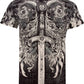 Sword Metallic Silver Embossed Short Sleeve Crew Neck Cotton Mens Fashion T-Shirt