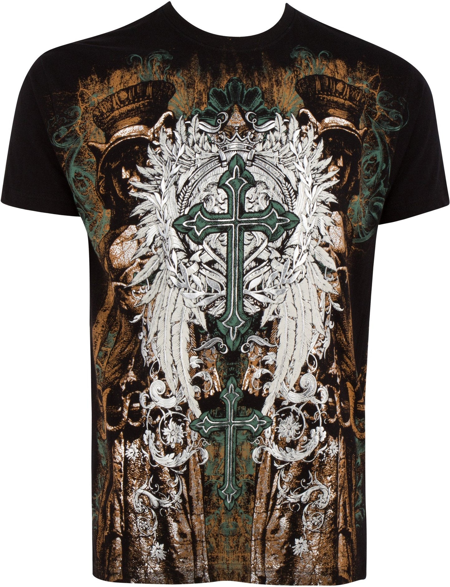 Sakkas Garden of Eden - Camiseta de moda para hombre, con relieve metálico