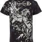Sakkas Lion and Vines Metallic Silver Embossed Cotton Mens Fashion T-Shirt