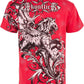 Sakkas Lion and Vines Metallic Silver Embossed Cotton Mens Fashion T-Shirt