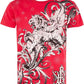 Sakkas Lion and Vines Metallic Silver Embossed Cotton Mens Fashion T-Shirt