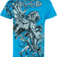 Sakkas Lion and Vines Metallic Silver Embossed Cotton Mens Fashion T-Shirt