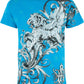 Sakkas Lion and Vines Metallic Silver Embossed Cotton Mens Fashion T-Shirt