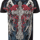Sakkas Angel Five Metallic Embossed Mens Fashion T-Shirt