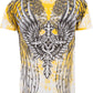 Sakkas Great Guardian Metallic Embossed Mens Fashion T-Shirt