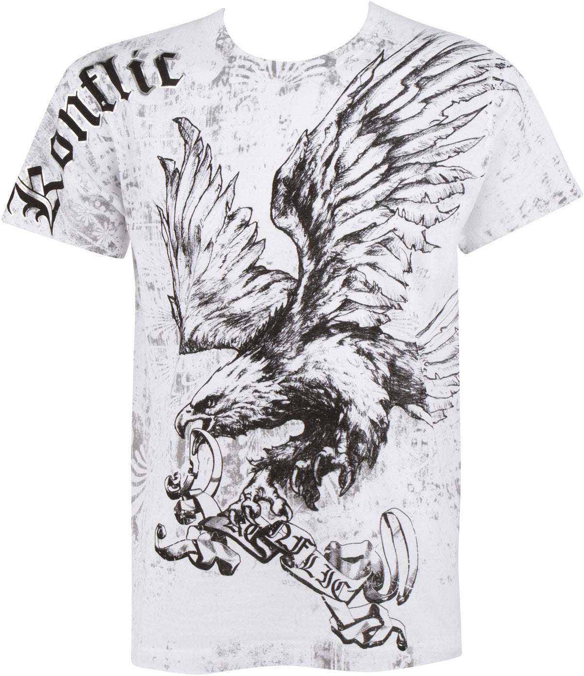 Sakkas Noble Eagle Metallic Embossed Mens Fashion T-Shirt