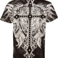 Sakkas Cross Metallic Silver Accents Cotton Mens Fashion T-Shirt