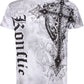 Sakkas Cross Metallic Silver Accents Cotton Mens Fashion T-Shirt