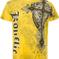 Sakkas Cross Metallic Silver Accents Cotton Mens Fashion T-Shirt