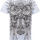 Metallic Blue Cross Short Sleeve Crew Neck Cotton Mens Fashion T-Shirt