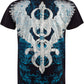 Sakkas Eagle and Sword Metallic Silver Embossed Cotton Mens Fashion T-Shirt
