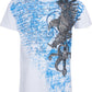 Sakkas Eagle and Sword Metallic Silver Embossed Cotton Mens Fashion T-Shirt