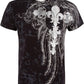 Men's Silver Metallic Embossed Fleur De Lis Cross Cotton Fashion T-shirt by Sakkas