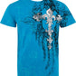 Men's Silver Metallic Embossed Fleur De Lis Cross Cotton Fashion T-shirt by Sakkas