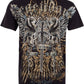 Sakkas Sword and Griffin Metallic Silver Embossed Cotton Mens Fashion T-shirt