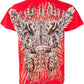 Sakkas Sword and Griffin Metallic Silver Embossed Cotton Mens Fashion T-shirt