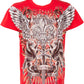 Sakkas Sword and Griffin Metallic Silver Embossed Cotton Mens Fashion T-shirt