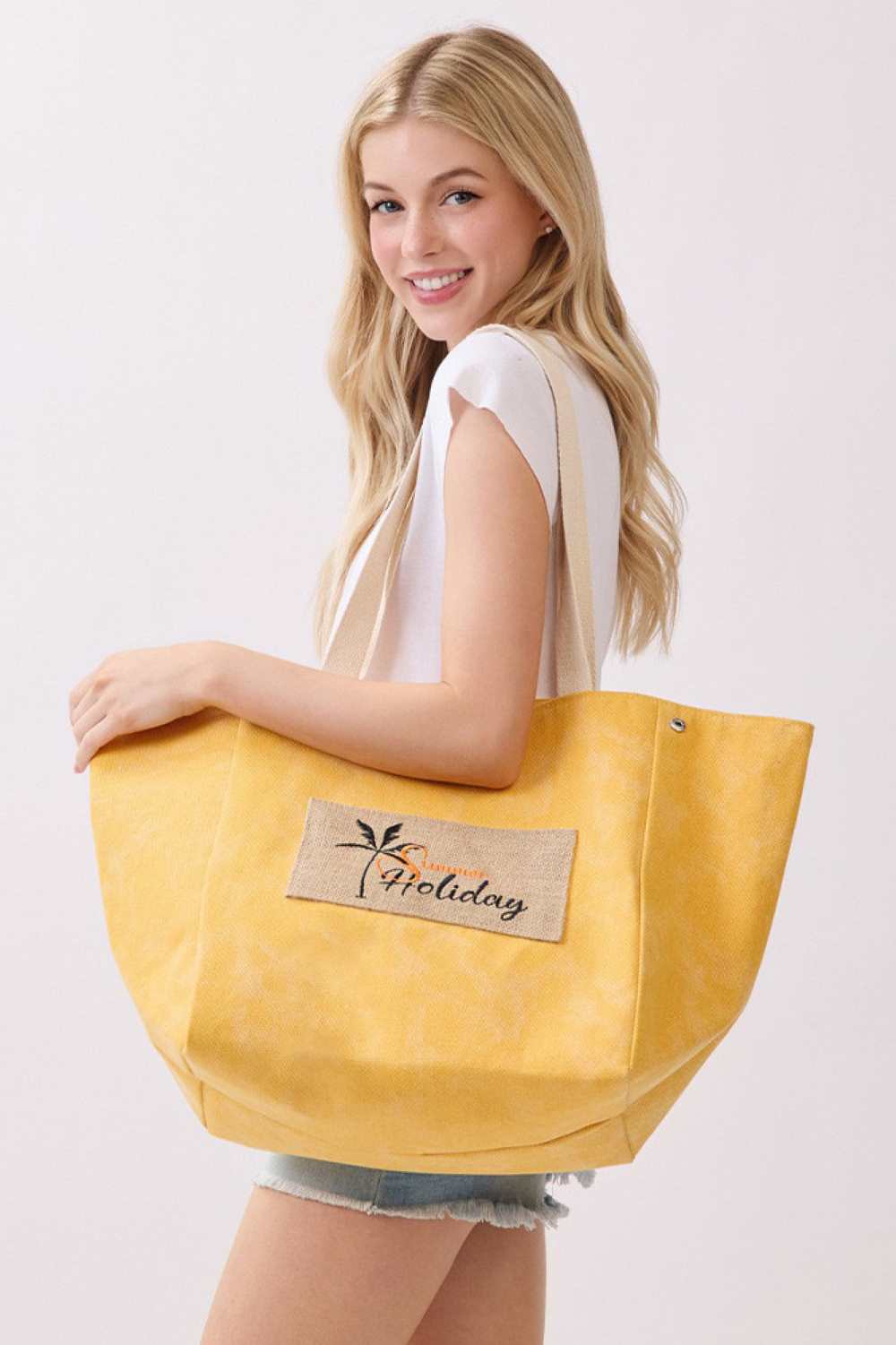Shoulder & Bucket Style SUMMER HOLIDAY Canvas Bag