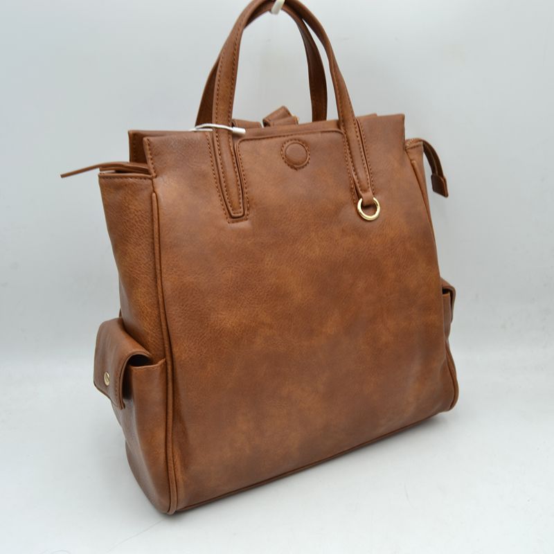Classic Everyday Tote Bag with Dual Handles and Side Pockets