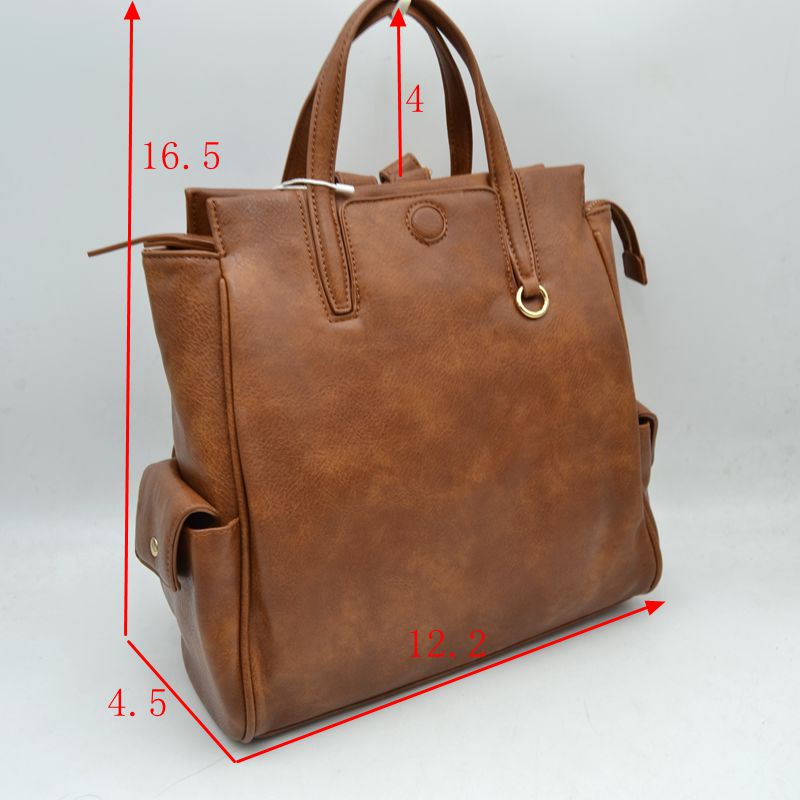 Classic Everyday Tote Bag with Dual Handles and Side Pockets