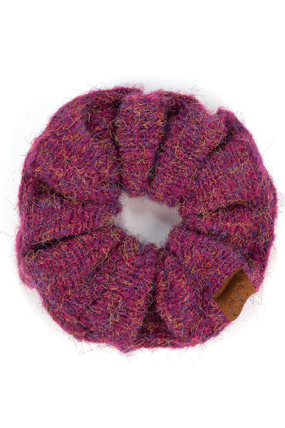 C.C Multi Yarn Knit Solid Color Soft Scrunchies