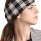 Checked pattern knit headband