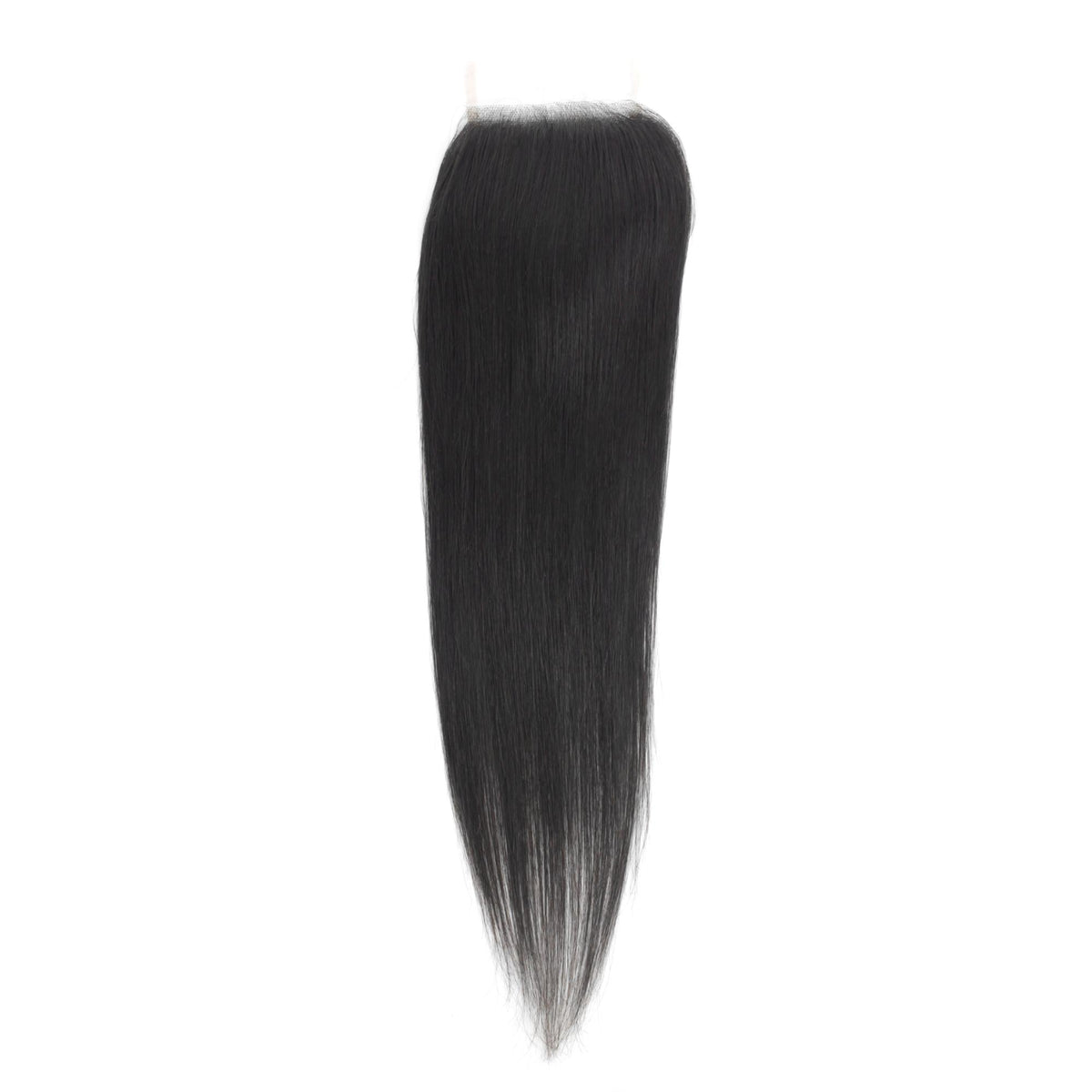 Cierre de cabello humano malayo lacio 4x4 con encaje transparente