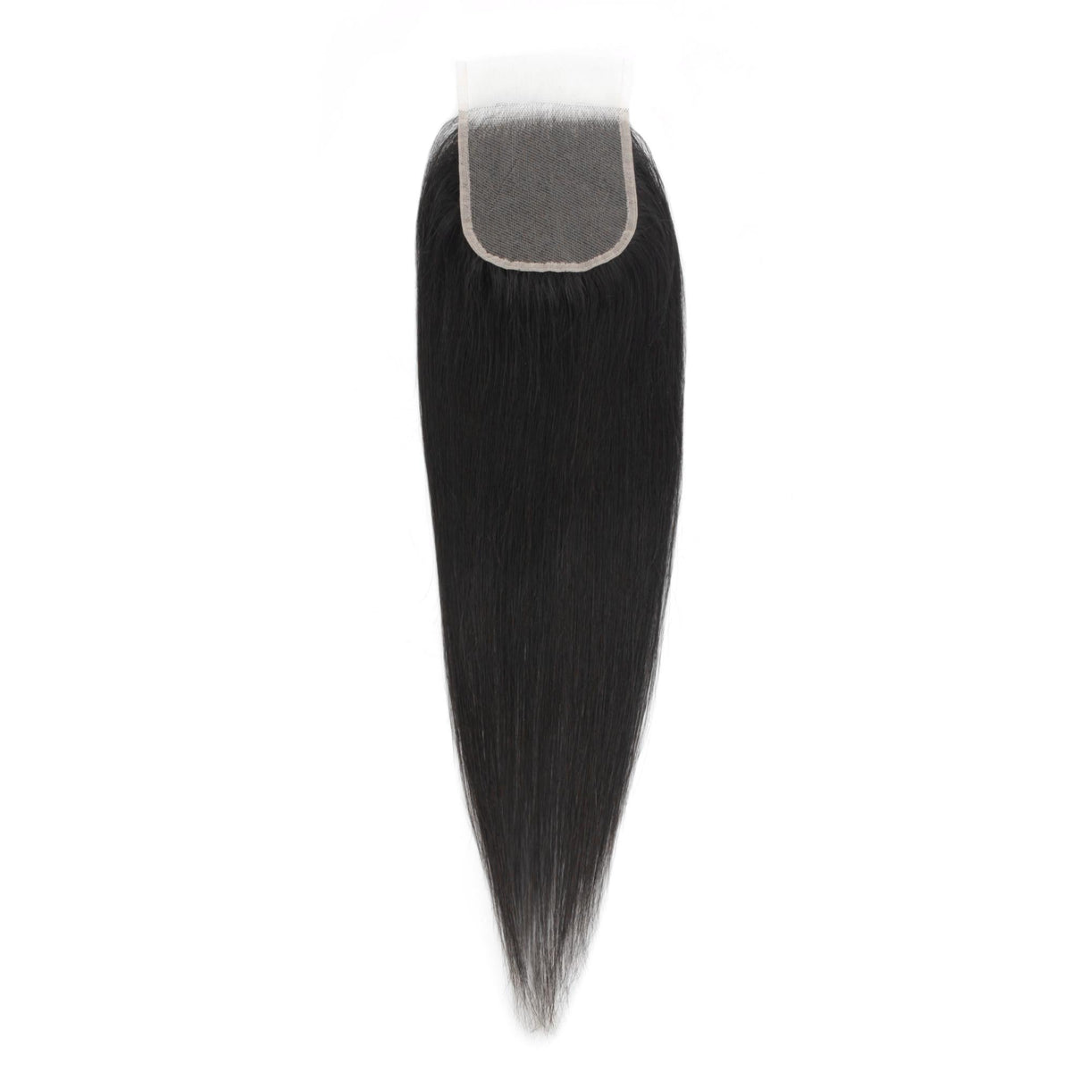 Cierre de cabello humano malayo lacio 4x4 con encaje transparente