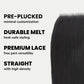 Cierre de cabello humano malayo lacio 4x4 con encaje transparente